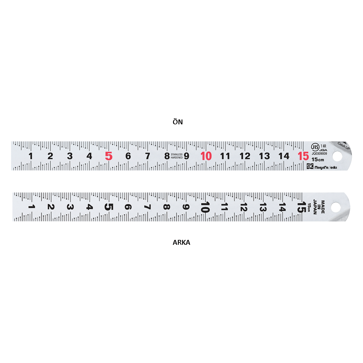 Kaidan Skalalı BAS-KALDIR Çelik Cetvel CU-15KD